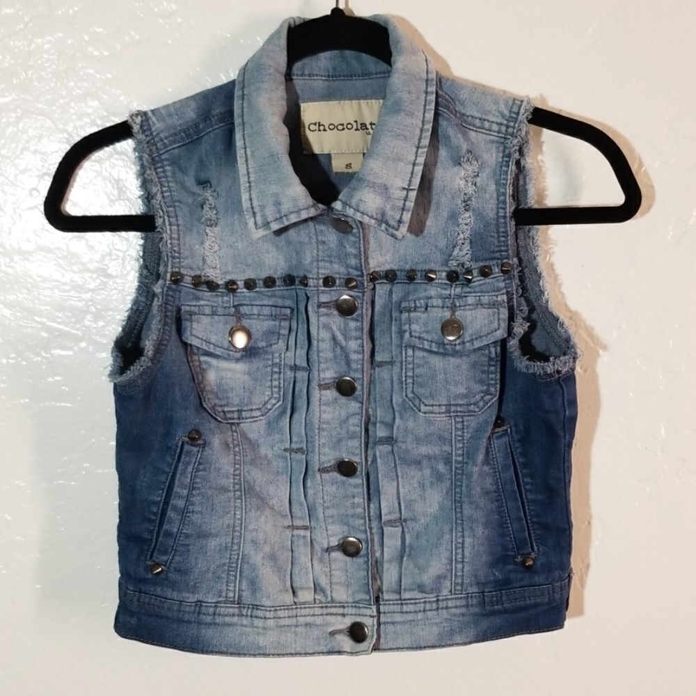 Chocolate U.S.A. Distressed Jean Vest